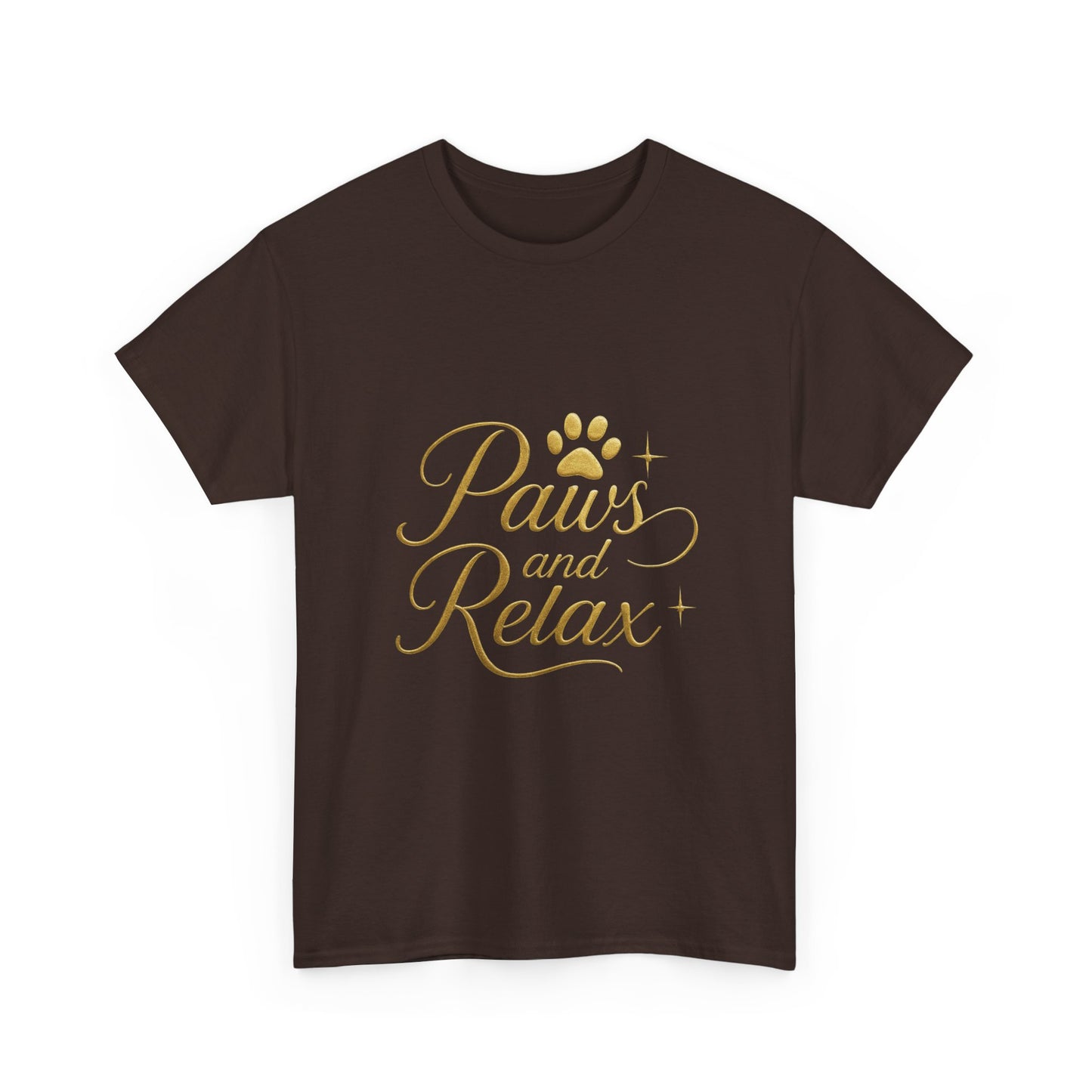 Paws and Relax Unisex Heavy Cotton Tee, Pet Lover Gift, Casual Wear, Relaxation Shirt, Dog Owner Apparel, Gift for Her