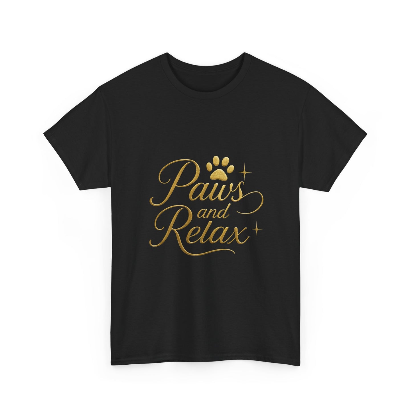 Paws and Relax Unisex Heavy Cotton Tee, Pet Lover Gift, Casual Wear, Relaxation Shirt, Dog Owner Apparel, Gift for Her