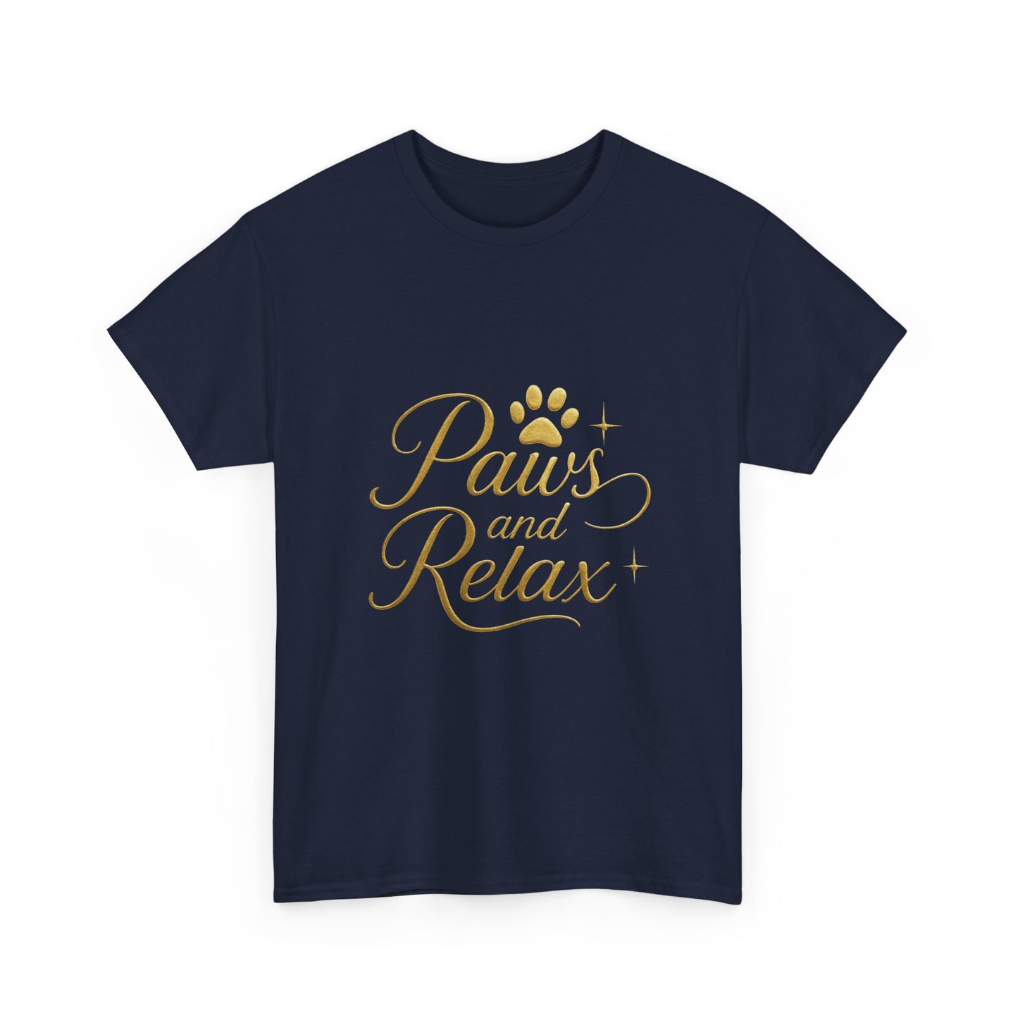 Paws and Relax Unisex Heavy Cotton Tee, Pet Lover Gift, Casual Wear, Relaxation Shirt, Dog Owner Apparel, Gift for Her