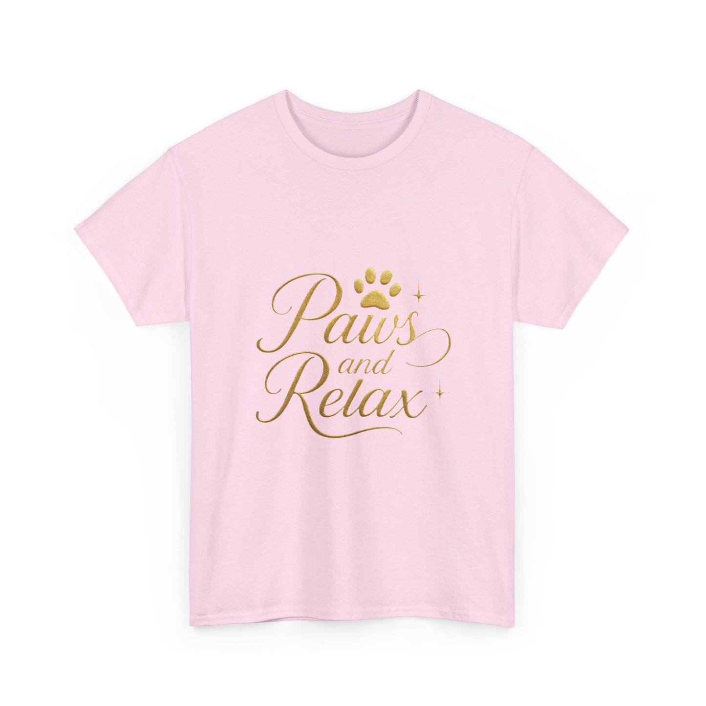 Paws and Relax Unisex Heavy Cotton Tee, Pet Lover Gift, Casual Wear, Relaxation Shirt, Dog Owner Apparel, Gift for Her
