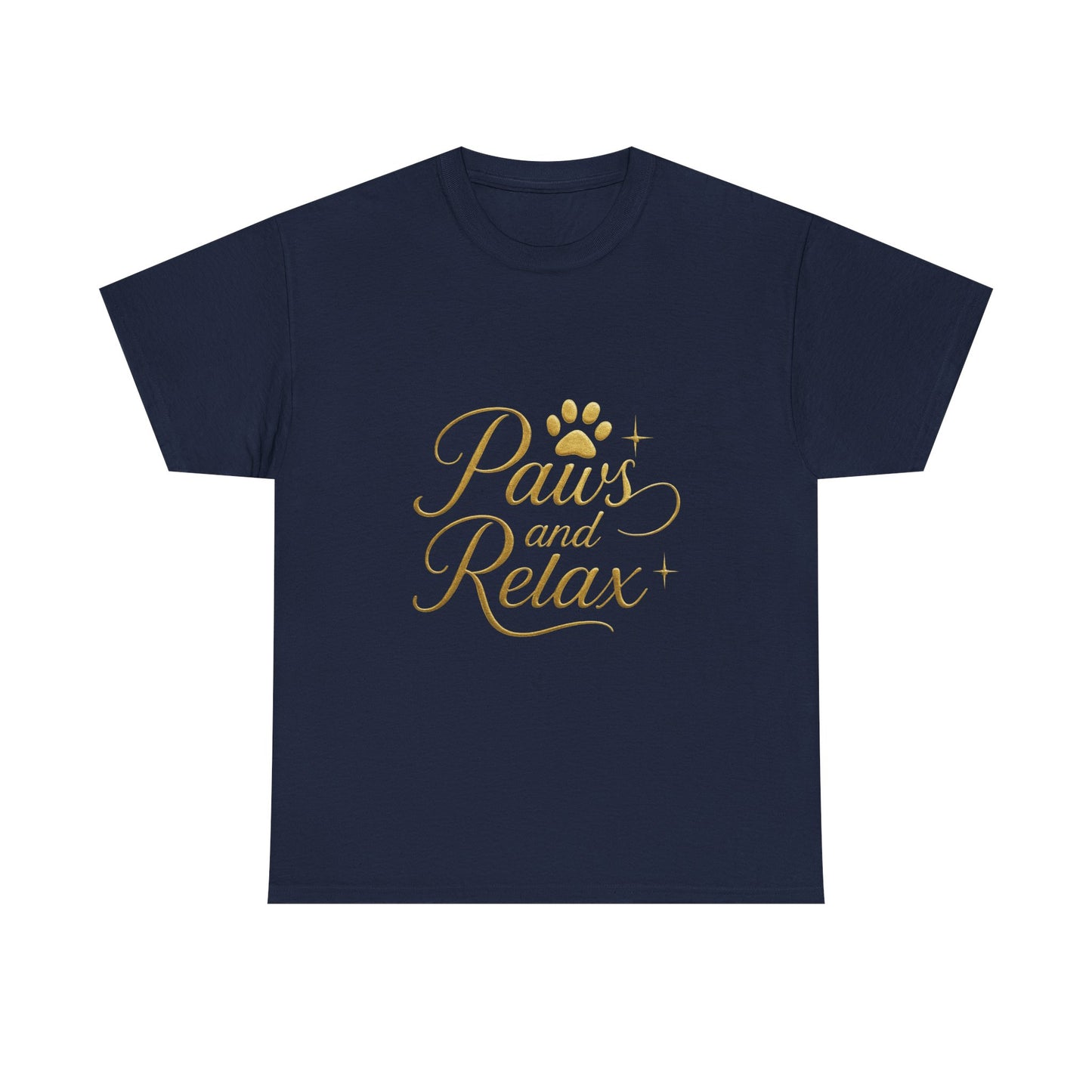 Paws and Relax Unisex Heavy Cotton Tee, Pet Lover Gift, Casual Wear, Relaxation Shirt, Dog Owner Apparel, Gift for Her