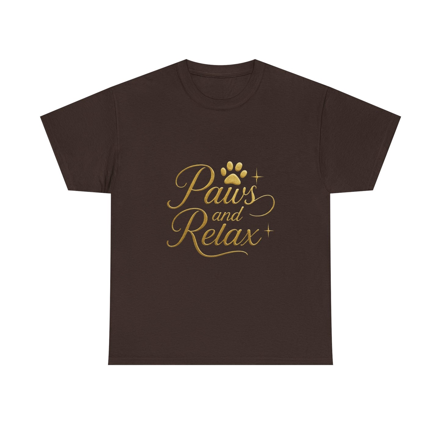 Paws and Relax Unisex Heavy Cotton Tee, Pet Lover Gift, Casual Wear, Relaxation Shirt, Dog Owner Apparel, Gift for Her