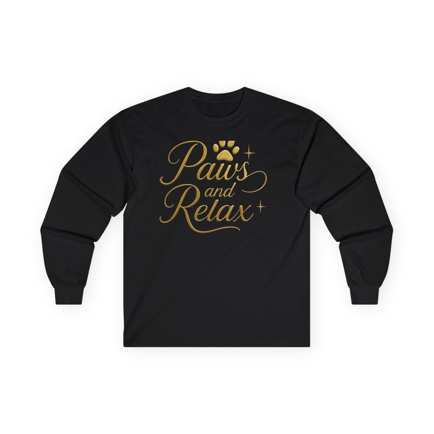 Paws and Relax Long Sleeve Tee, Cozy Pet Shirt, Cat Lover Gift, Dog Mom Tee, Relaxation Apparel, Comfortable Unisex Shirt