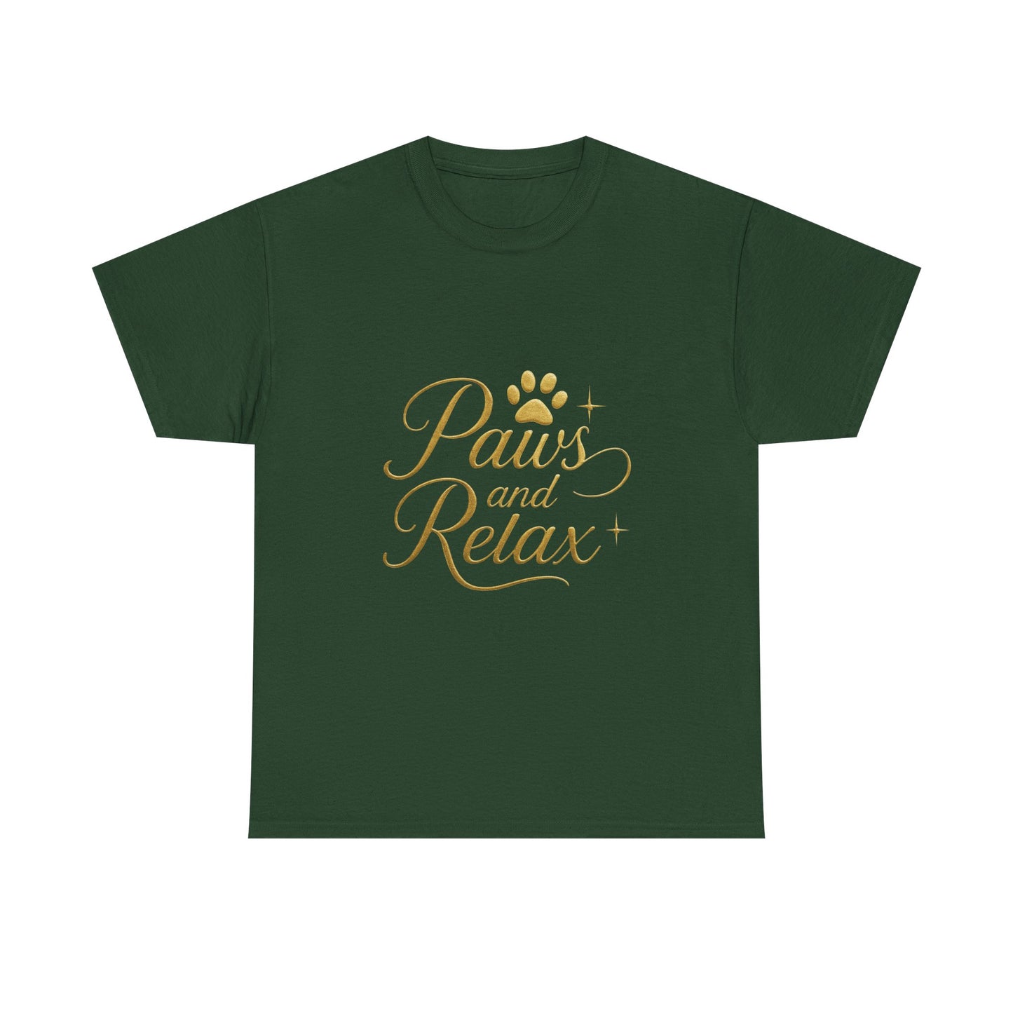 Paws and Relax Unisex Heavy Cotton Tee, Pet Lover Gift, Casual Wear, Relaxation Shirt, Dog Owner Apparel, Gift for Her