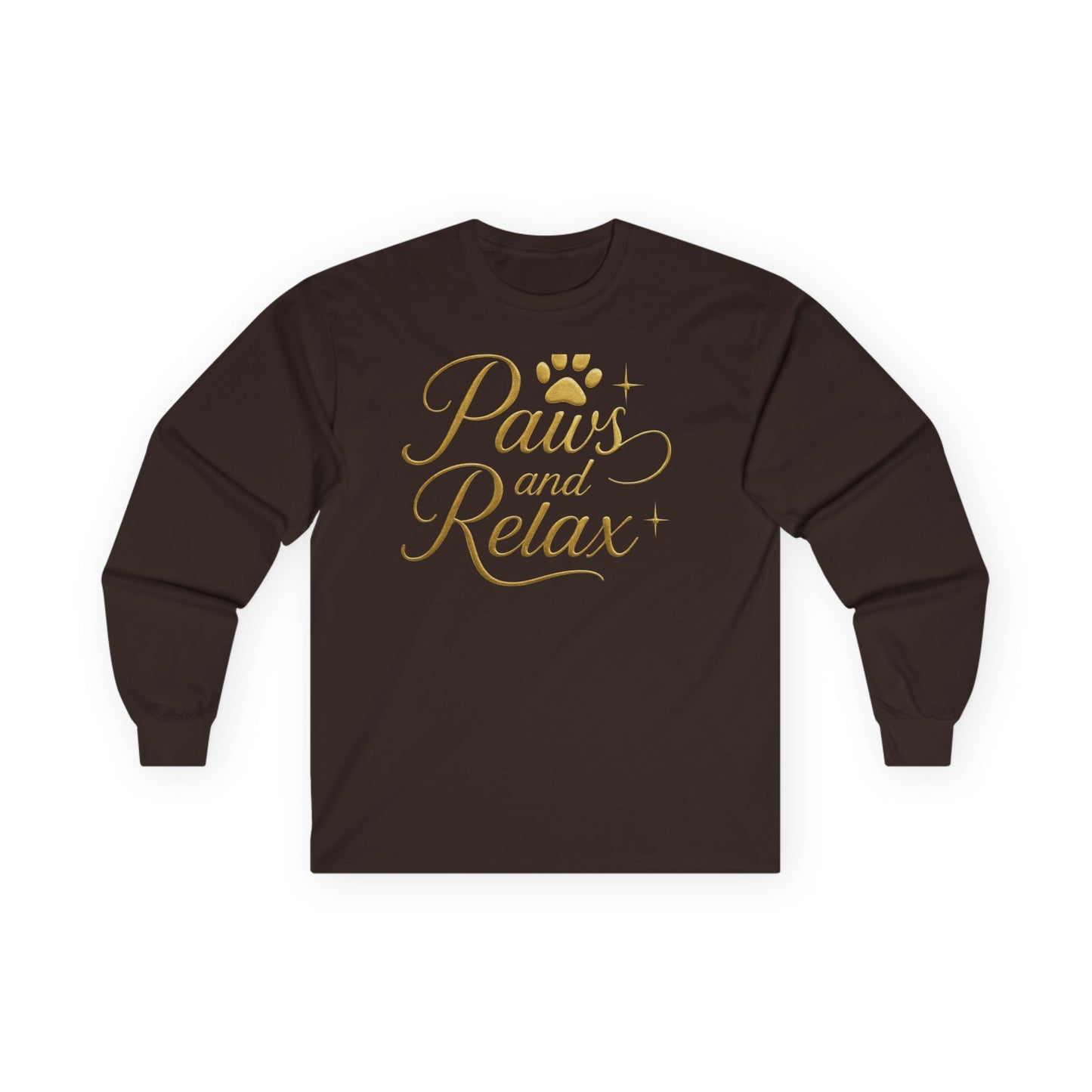 Paws and Relax Long Sleeve Tee, Cozy Pet Shirt, Cat Lover Gift, Dog Mom Tee, Relaxation Apparel, Comfortable Unisex Shirt