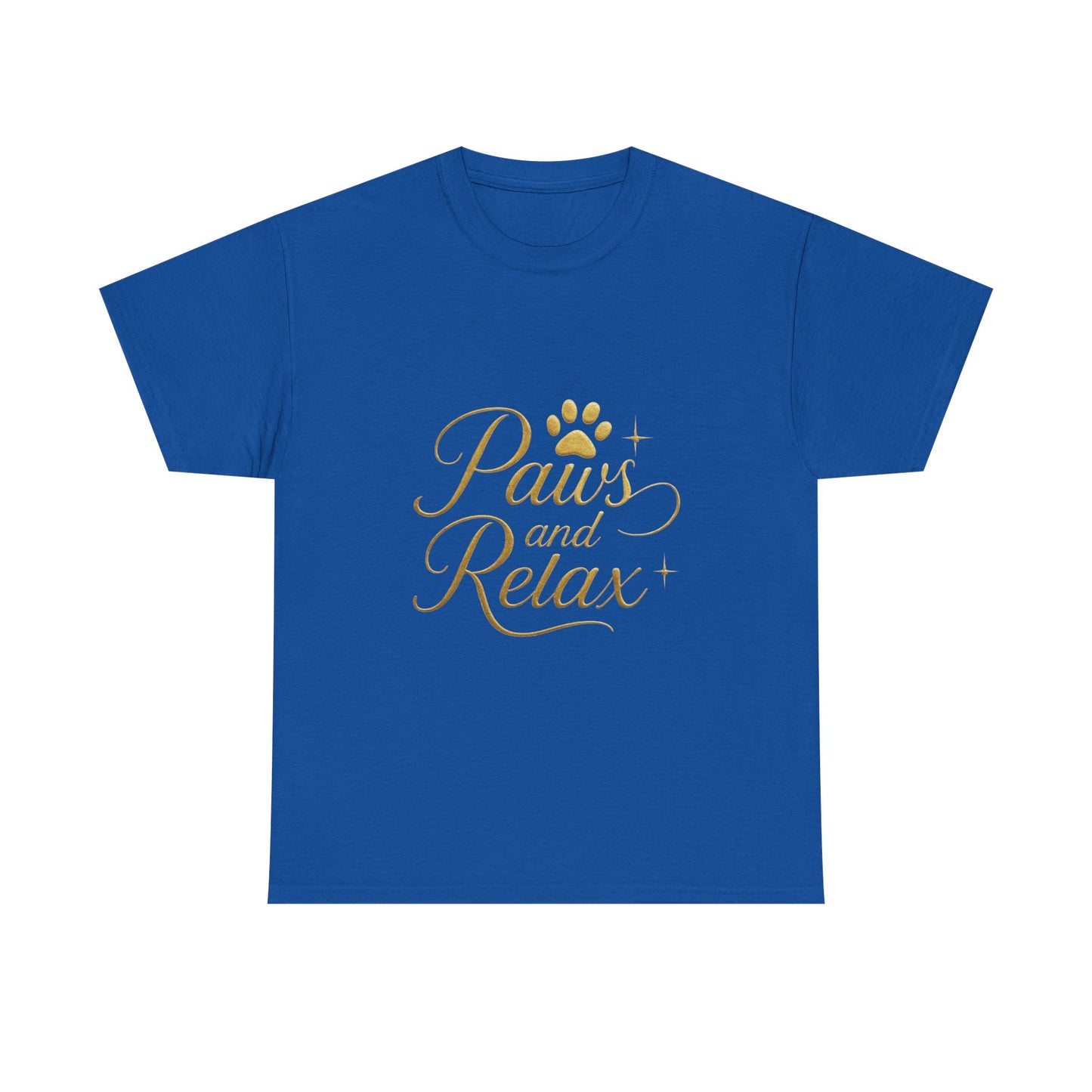 Paws and Relax Unisex Heavy Cotton Tee, Pet Lover Gift, Casual Wear, Relaxation Shirt, Dog Owner Apparel, Gift for Her