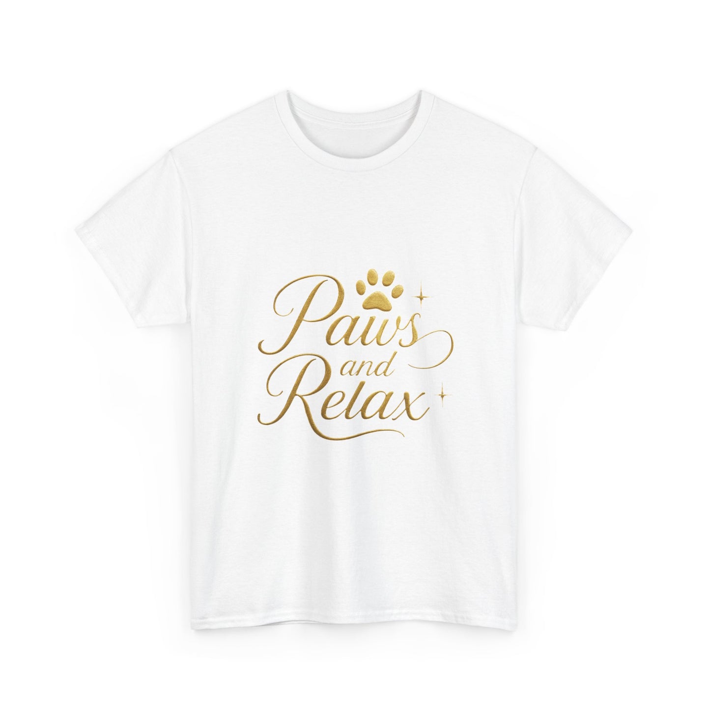 Paws and Relax Unisex Heavy Cotton Tee, Pet Lover Gift, Casual Wear, Relaxation Shirt, Dog Owner Apparel, Gift for Her
