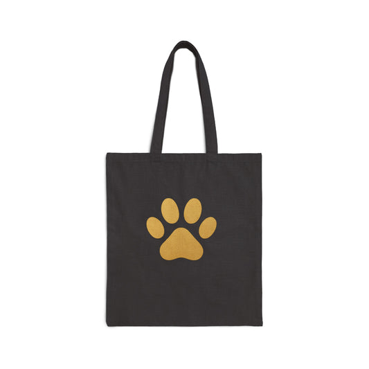 Paw Print Cotton Canvas Tote Bag, Eco-Friendly Bag, Pet Lover Gift, Reusable Shopping Bag, Animal Rescue Fundraiser, Stylish Tote