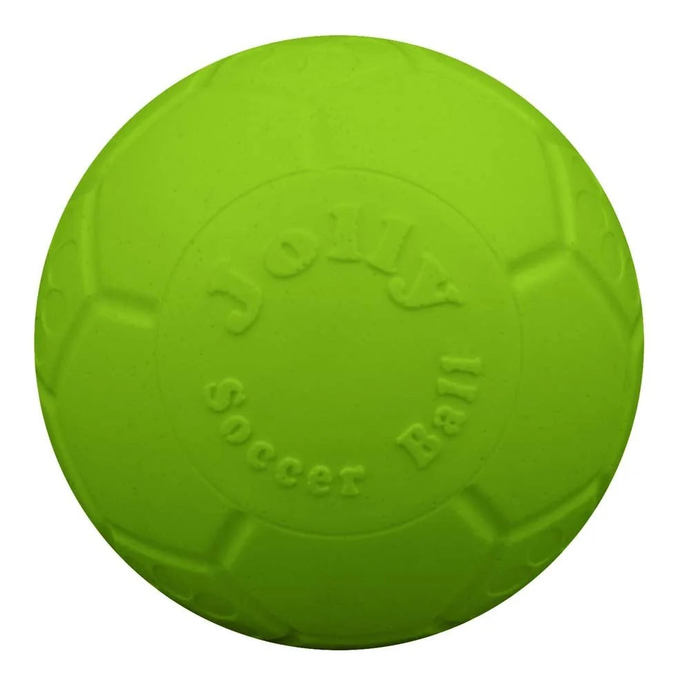 Soccer Ball Green 8 Inch Apple Scented Rubber Chew Toy for Dogs