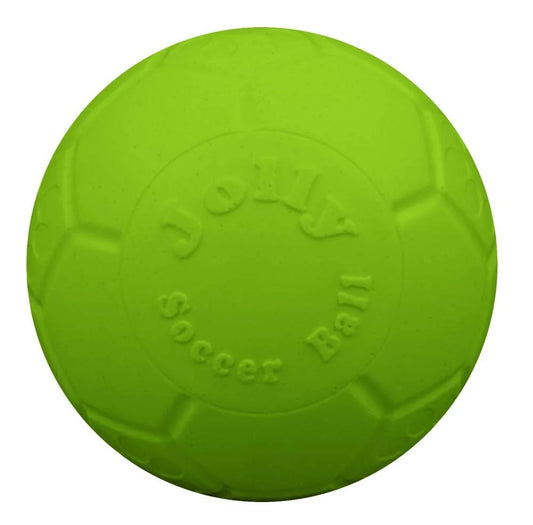 Soccer Ball Green 8 Inch Apple Scented Rubber Chew Toy for Dogs